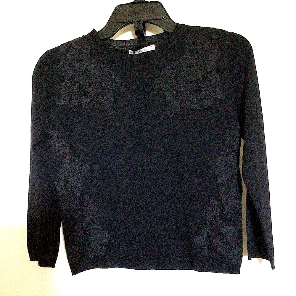 Zara Knit Cropped Embellished Sweater